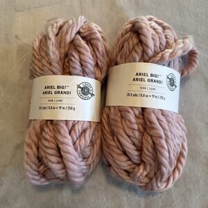 Ariel Loops & Threads Yarn Skeins Big & Grand Pink Mauve Set Of 2